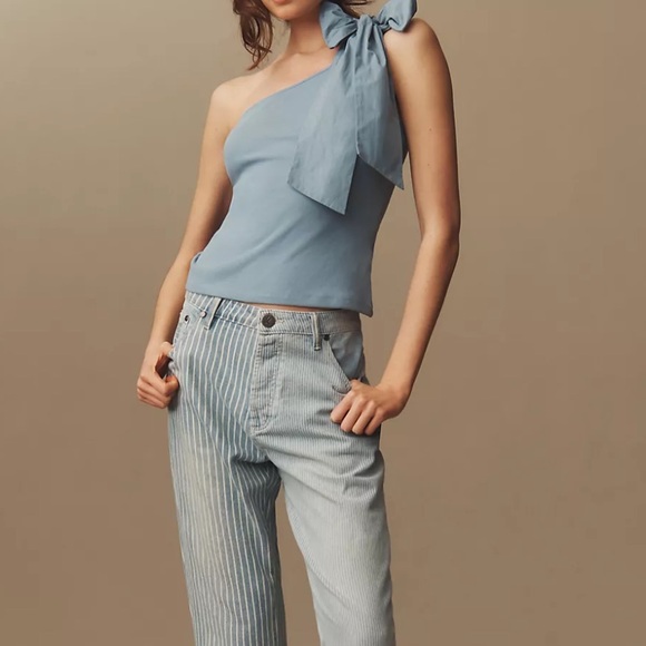 NWT Sunday in Brooklyn one shoulder bow top size M - Picture 2 of 6